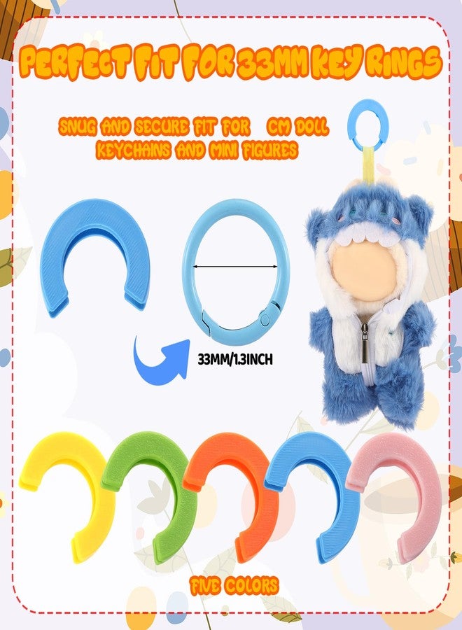 مجموعة حماية سلاسل مفاتيح الدمى متعددة الألوان من سيمجوينج، 5 قطع، لحماية الدمى مقاس 17 سم، حلقة مفاتيح 33 مم، تحافظ على قلادة الدمية القطيفة من الضياع والسرقة على الحقيبة، قفل حلقة ملون، إكسسوارات الدمى - Image 3